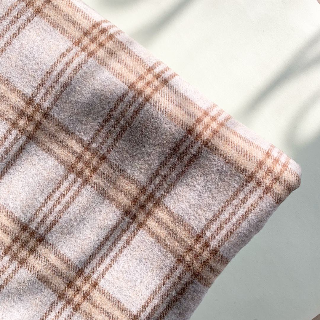 Grey Tartan Check Cosy Throw