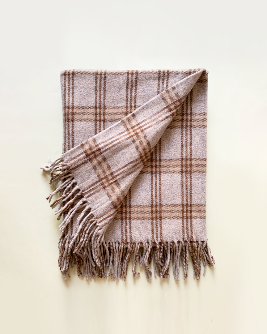 Grey Tartan Check Cosy Throw