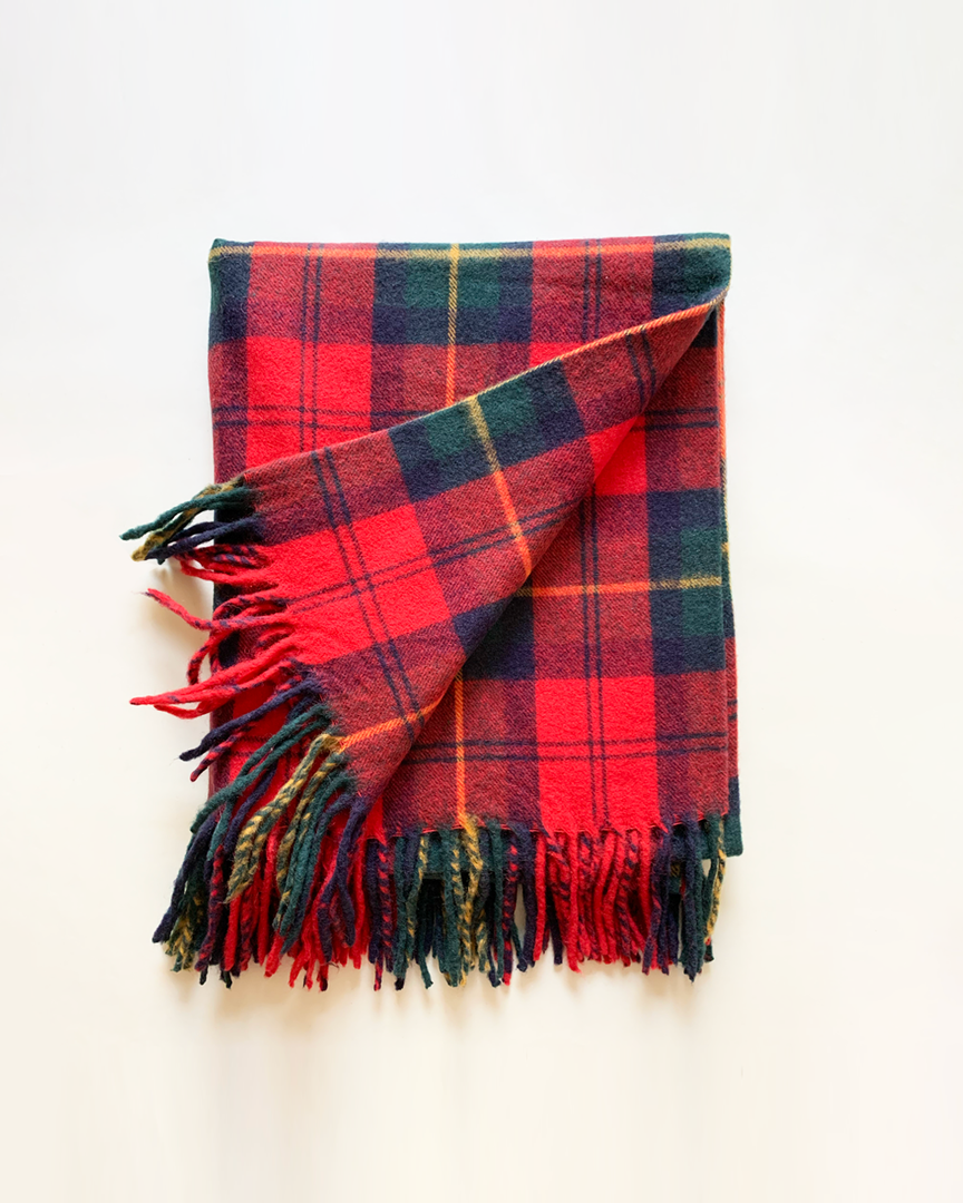 Red flannel check Cosy Throw