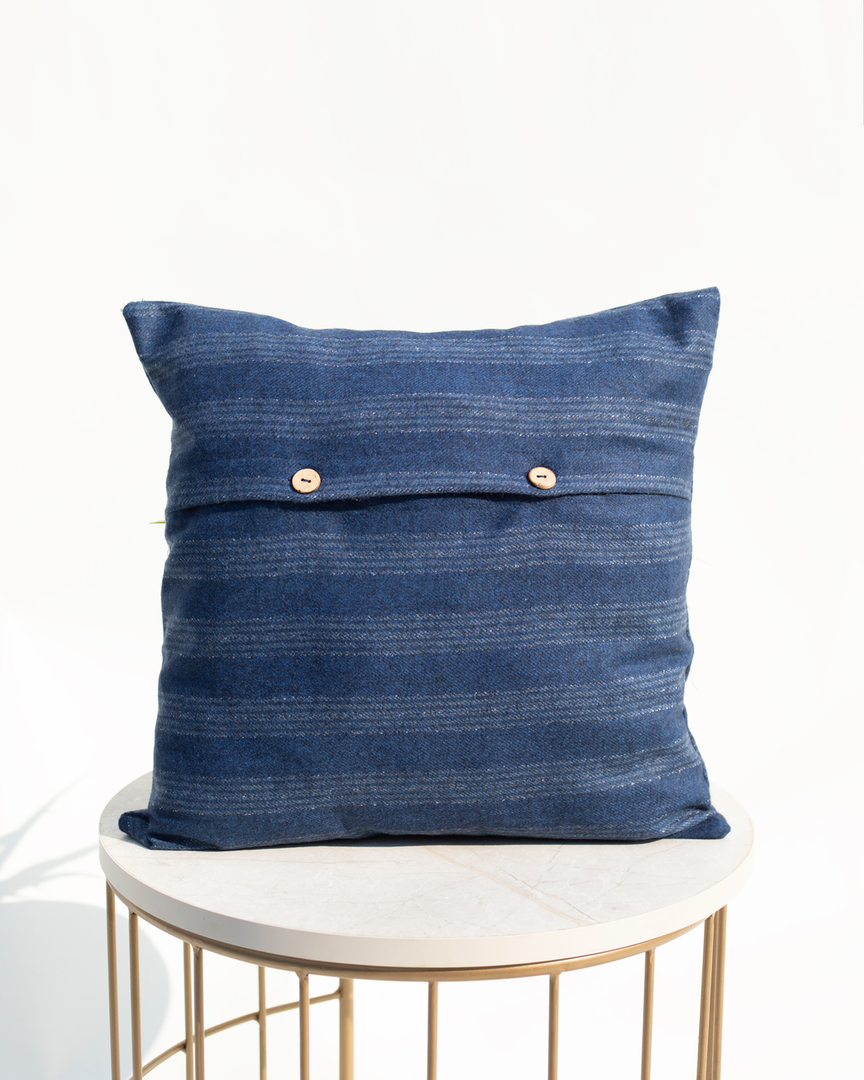 Blue Orchid striped cushion covers