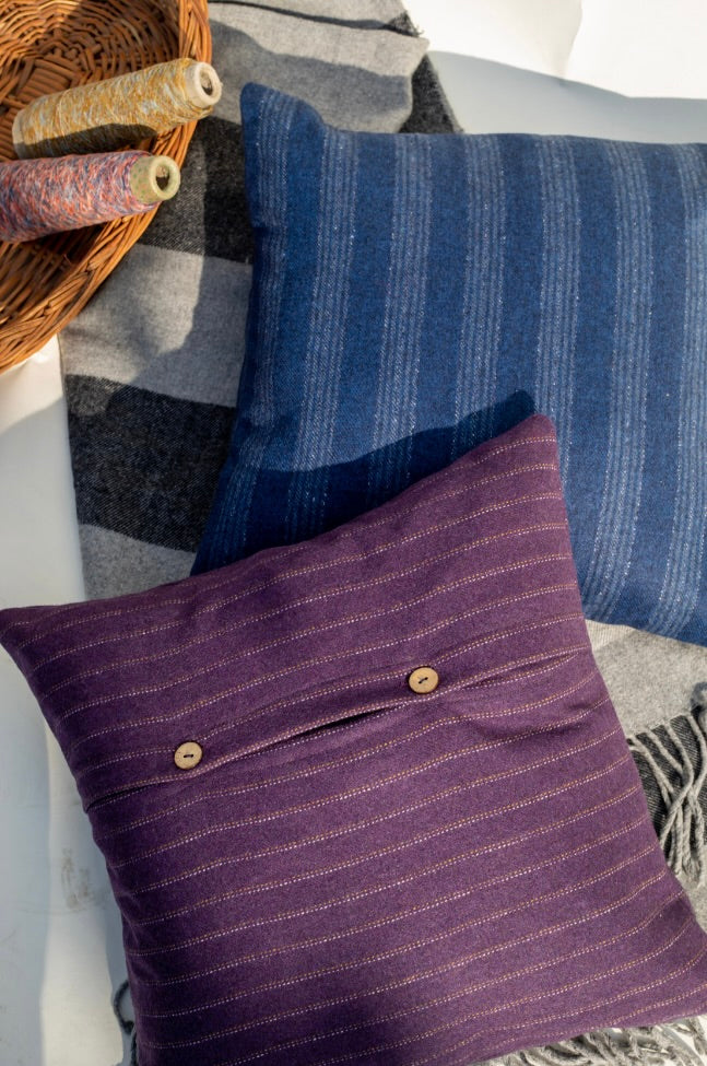 Purple Orchid striped cushion cover
