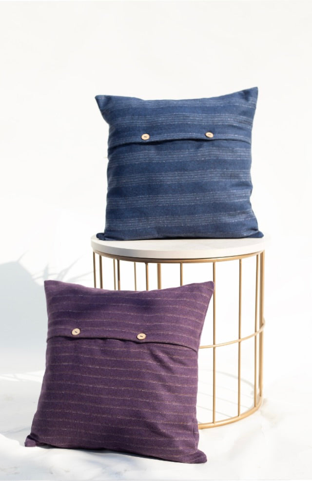 Purple Orchid striped cushion cover